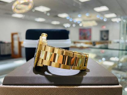 Rolex Submariner Date 16618 Factory Serti Diamond Dial Blue Bezel 18K Yellow Gold