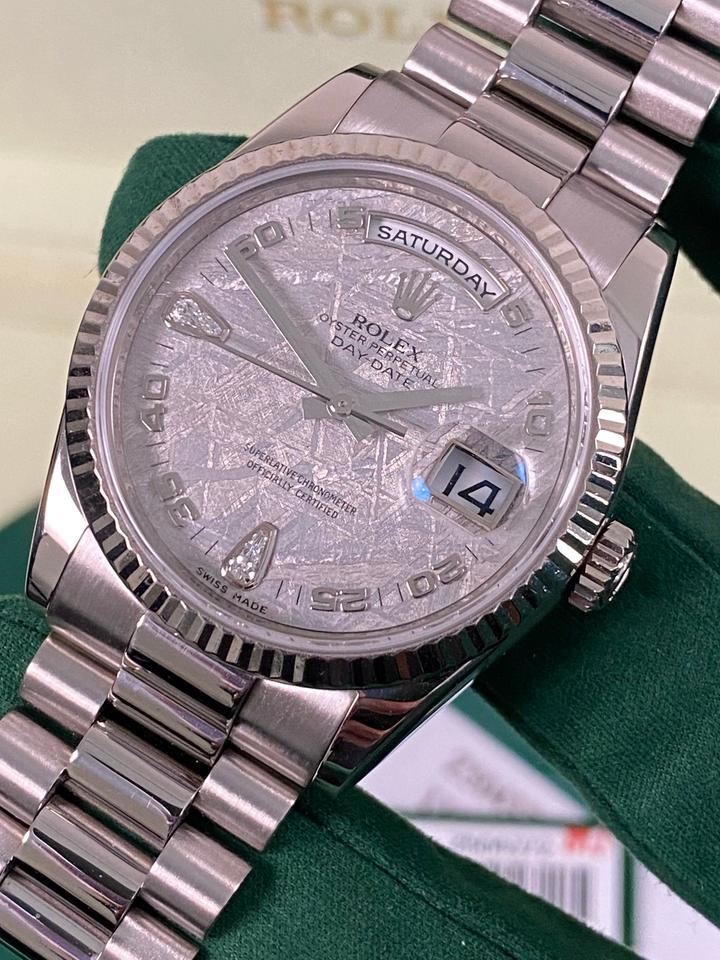 Rolex Day-Date 36 Meteorite Teardrop Dial White Gold 118239 2007