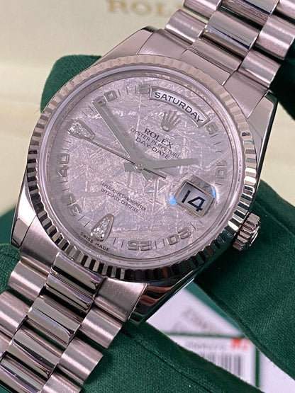 Rolex Day-Date 36 Meteorite Teardrop Dial White Gold 118239 2007