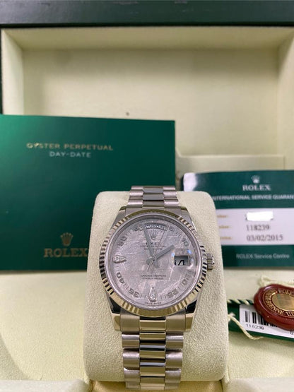 Rolex Day-Date 36 Meteorite Teardrop Dial White Gold 118239 2007