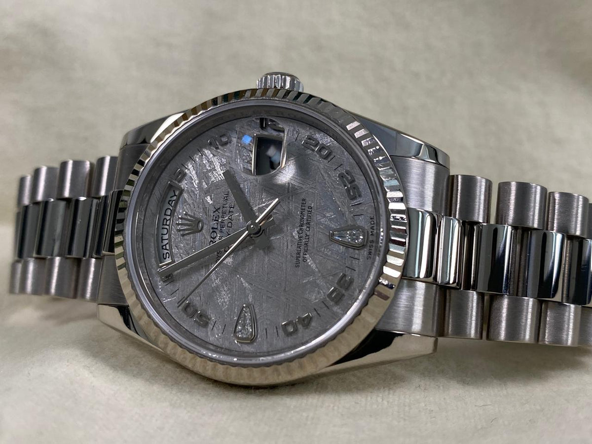 Rolex Day-Date 36 Meteorite Teardrop Dial White Gold 118239 2007