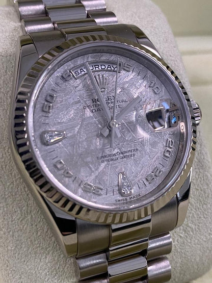 Rolex Day-Date 36 Meteorite Teardrop Dial White Gold 118239 2007