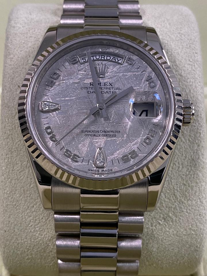 Rolex Day-Date 36 Meteorite Teardrop Dial White Gold 118239 2007