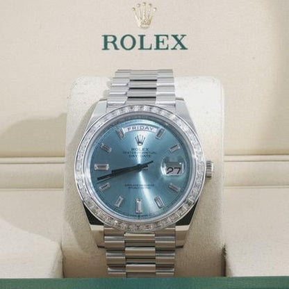 Rolex Day-Date 40 228396TBR Ice Blue Baguette Dial