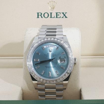 Rolex Day-Date 40 228396TBR Ice Blue Baguette Dial