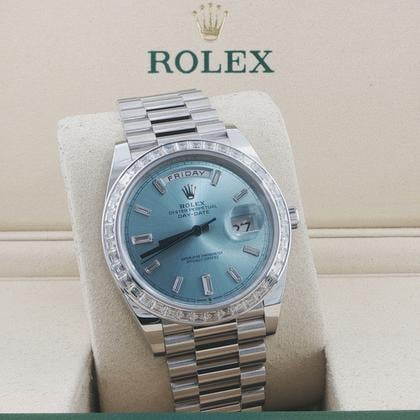 Rolex Day-Date 40 228396TBR Ice Blue Baguette Dial