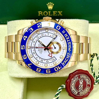 Rolex Yacht-Master II 44mm White Dial Yellow Gold 116688 2008
