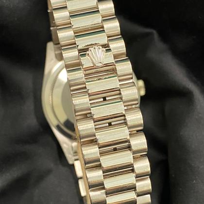Rolex Day-Date 36 Pink Salmon Diamond Dial White Gold 18239 1996 Full Set