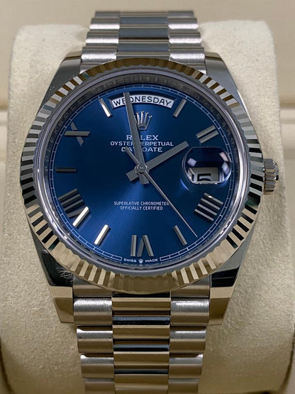 Rolex Day-Date 40 Blue Dial Roman Numerals President Bracelet 228239 Full Set 2026
