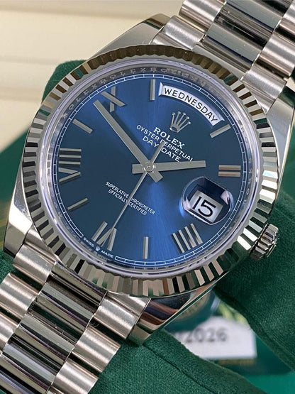 Rolex Day-Date 40 Blue Dial Roman Numerals President Bracelet 228239 Full Set 2026