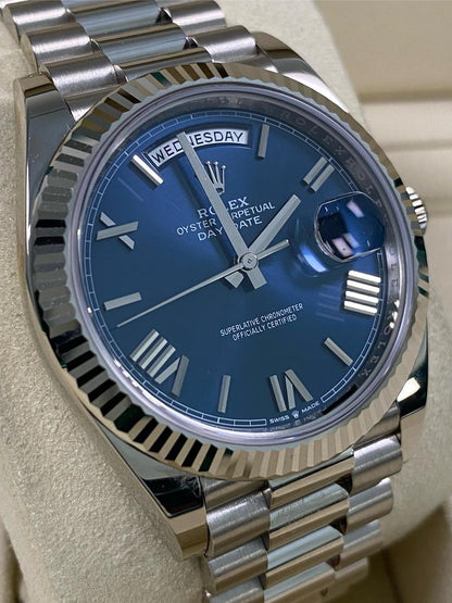 Rolex Day-Date 40 Blue Dial Roman Numerals President Bracelet 228239 Full Set 2026