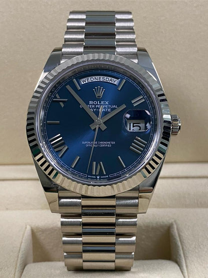 Rolex Day-Date 40 Blue Dial Roman Numerals President Bracelet 228239 Full Set 2026
