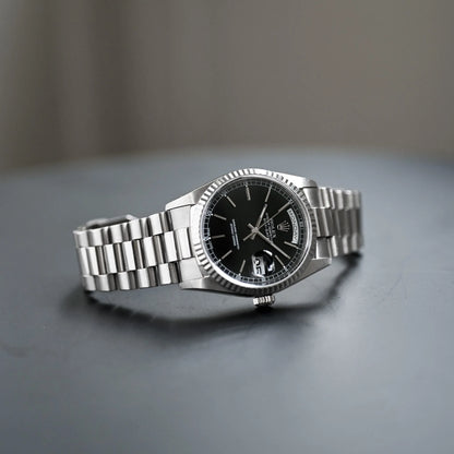Rolex Day-Date 36 Black Dial White Gold 18239 1999 Full Set