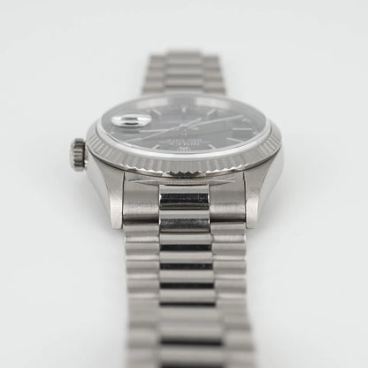 Rolex Day-Date 36 Black Dial White Gold 18239 1999 Full Set