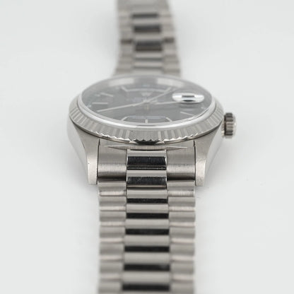 Rolex Day-Date 36 Black Dial White Gold 18239 1999 Full Set