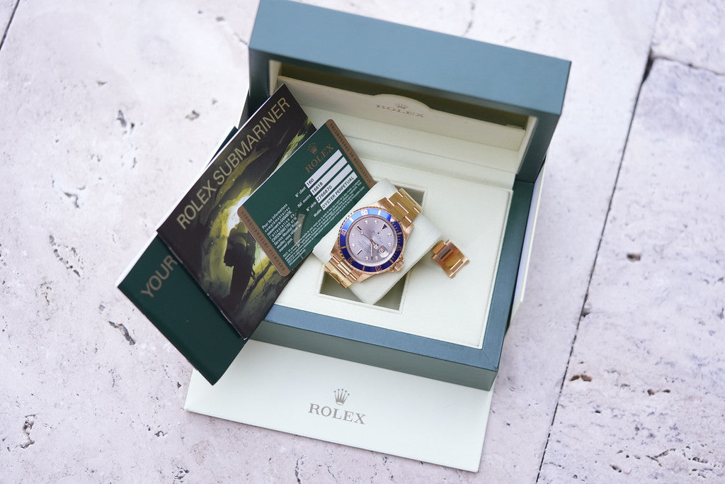 Rolex Submariner Date 16618 Slate Serti Dial Blue Bezel Z Serial