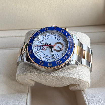 Rolex Yacht-Master II 44mm Two Tone Gold Steel White Dial 116681 2017
